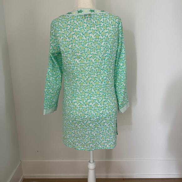 Vineyard Vines Women’s Beaded Turtle Swim Cover Up Tunic Top XS Beach Green - Picture 4 of 5